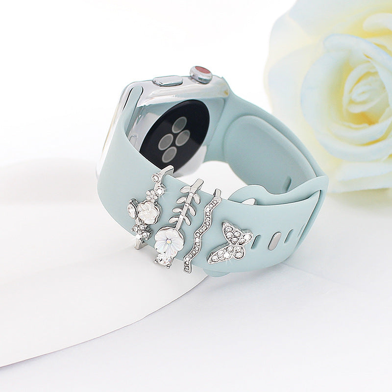 simple style flower butterfly metal   watch strap