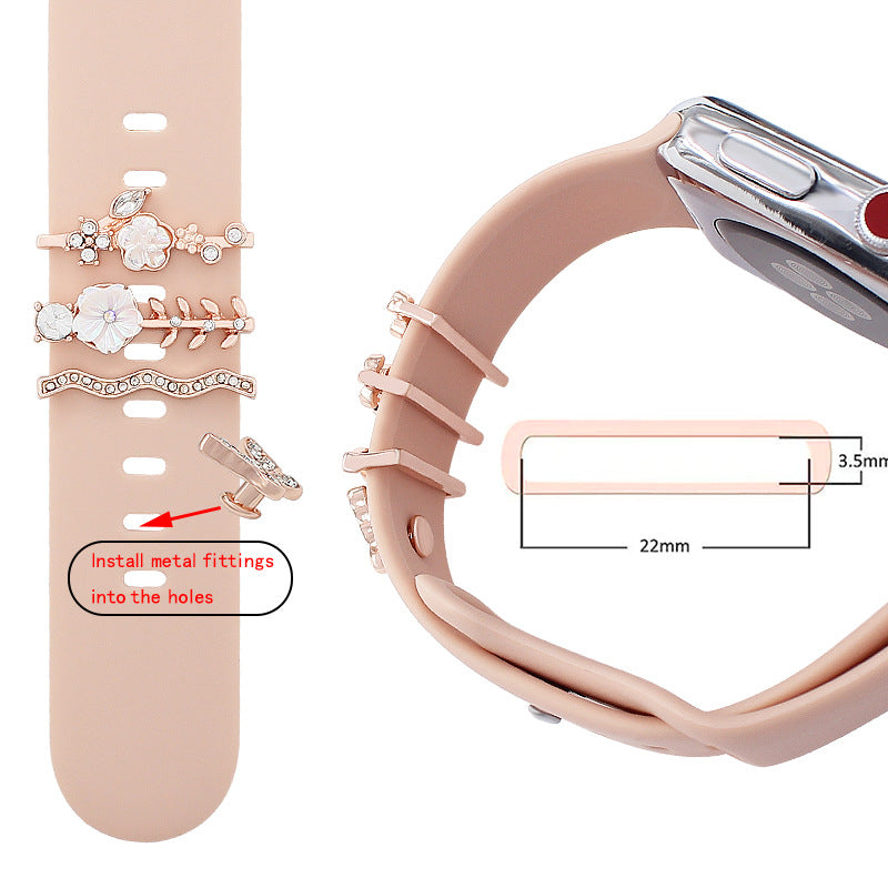 simple style flower butterfly metal   watch strap