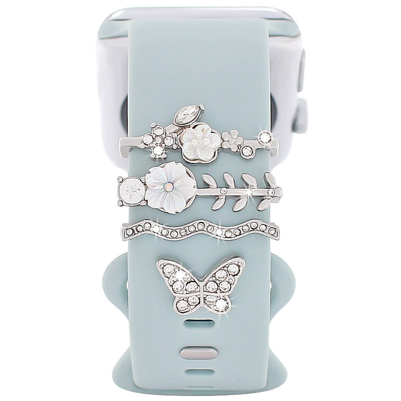 simple style flower butterfly metal   watch strap