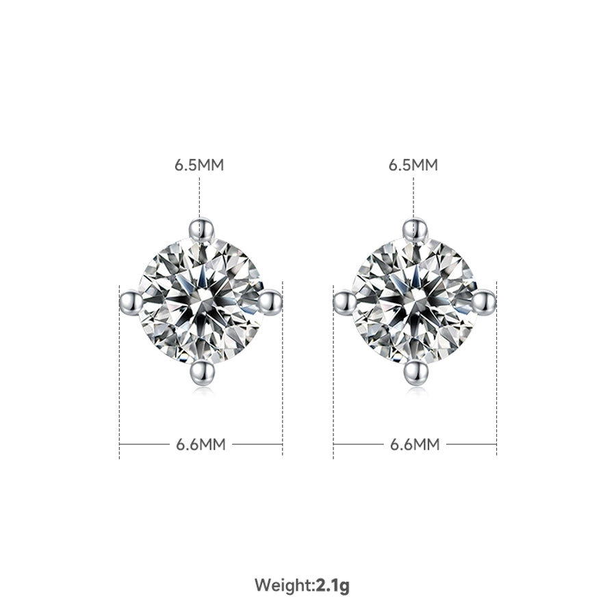 Elegant Classic Style Streetwear Geometric Solid Color 925 Sterling Silver Inlay Moissanite Rhodium Plated Women's Earrings Necklace