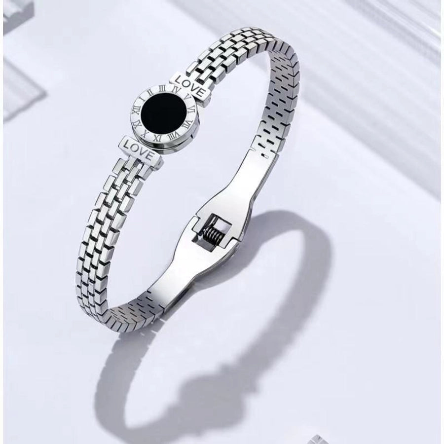 simple style round titanium steel plating bangle 1 piece