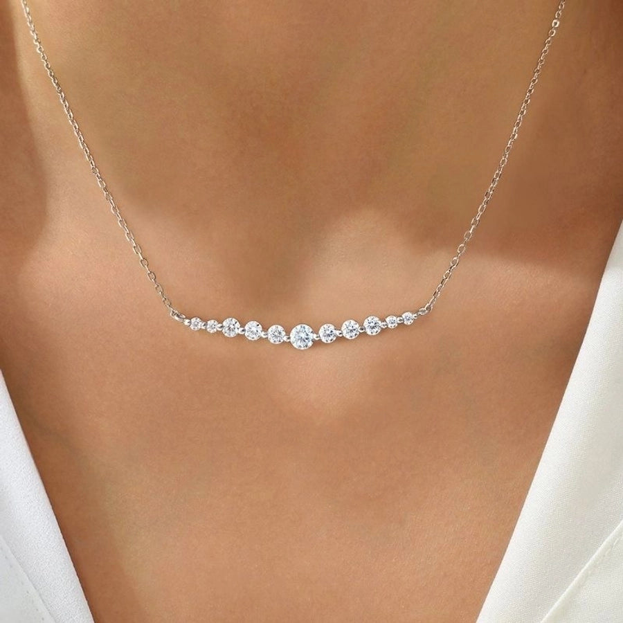 925 Sterling Silver Moissanite cable chain GRA Plating Inlay Solid Color Necklace