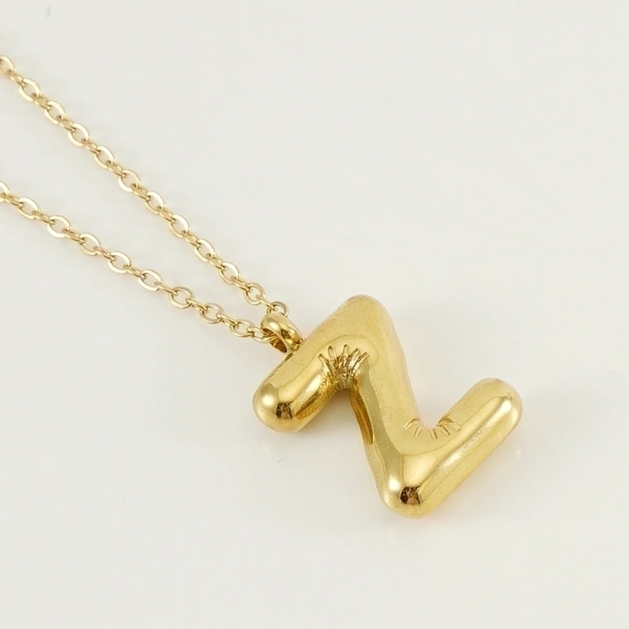 304 Stainless Steel 18K Gold Plated Casual Cute Plating Letter Titanium Steel Pendant Necklace