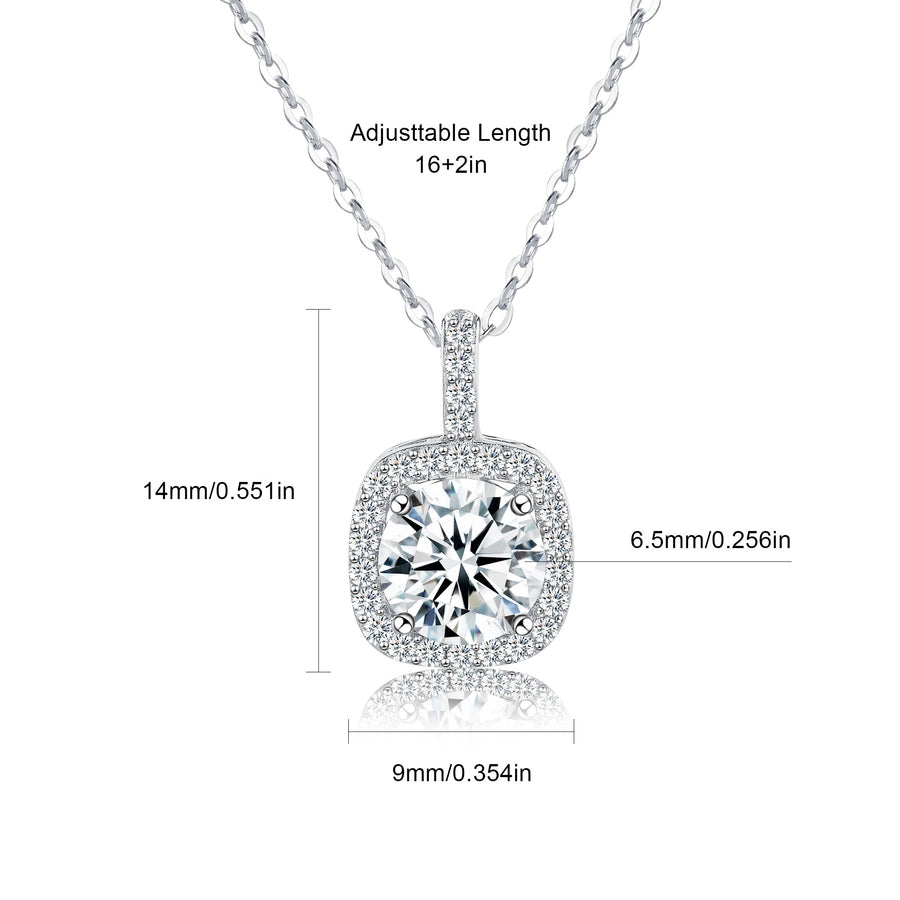 925 Sterling Silver Long-Lasting Plated Moissanite Inlay Pentagram Round Star Pendant Necklace