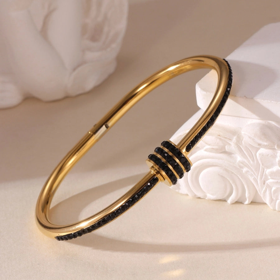 Elegant Glam Shiny Geometric 304 Stainless Steel 18K Gold Plated  Bangle In Bulk