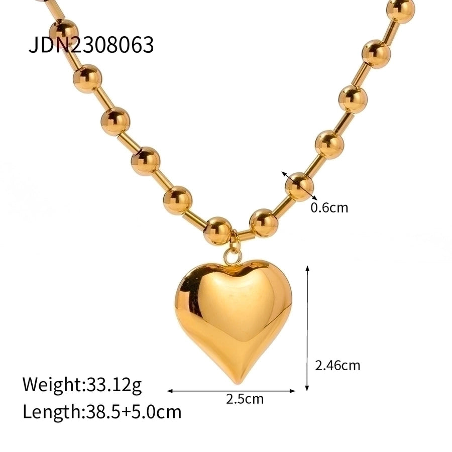 Jewelry Simple Style Classic Style Heart Shape 304 Stainless Steel Plating Bracelets Necklace