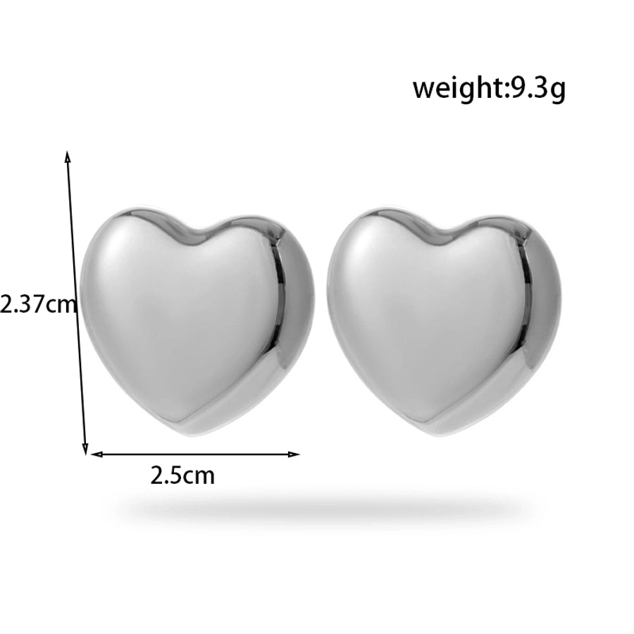 Jewelry French Style Simple Style Heart Shape 304 Stainless Steel Plating Jewelry Set