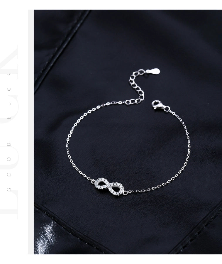 0.21 Karat Colorless(DEF) Round Brilliant Cut 925 Sterling Silver 925 Sterling Silver cable chain Bracelets Simple Style Shiny IG Style VVS1-VVS2 GRA Certificate