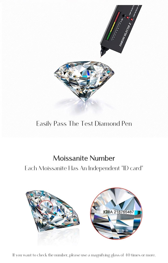 1 Pair 2.0ct Round Brilliant Cut Rhodium Plated 925 Sterling Silver 925 Sterling Silver Moissanite VVS1-VVS2 Moissanite GRA Certificate Geometric Round Drop Earrings Colorless(DEF)