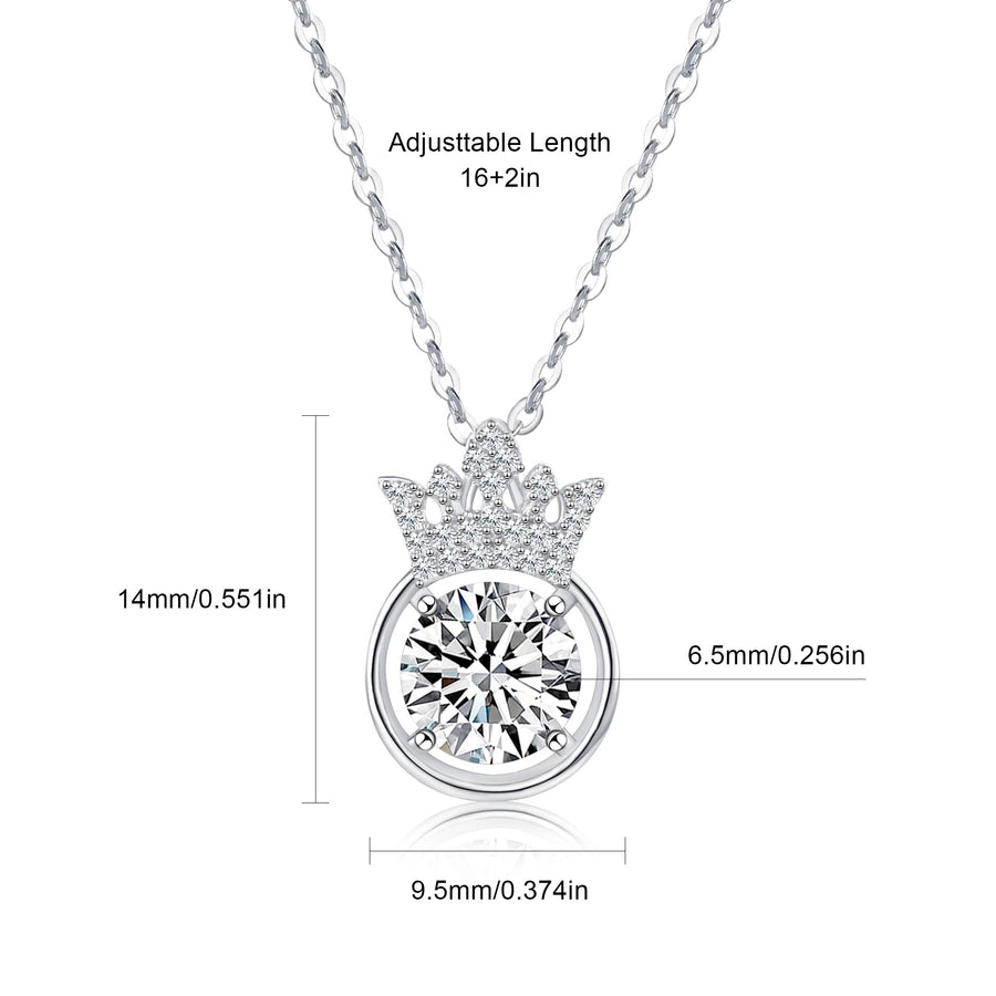 925 Sterling Silver Long-Lasting Plated Moissanite Inlay Pentagram Round Star Pendant Necklace