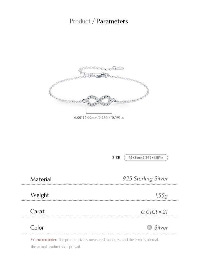 0.21 Karat Colorless(DEF) Round Brilliant Cut 925 Sterling Silver 925 Sterling Silver cable chain Bracelets Simple Style Shiny IG Style VVS1-VVS2 GRA Certificate