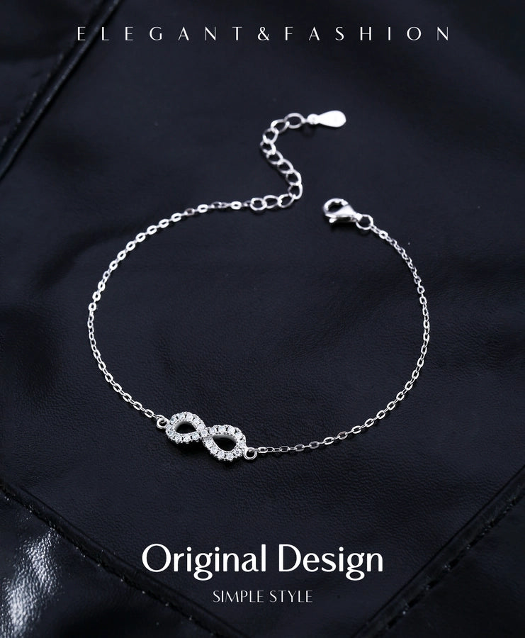 0.21 Karat Colorless(DEF) Round Brilliant Cut 925 Sterling Silver 925 Sterling Silver cable chain Bracelets Simple Style Shiny IG Style VVS1-VVS2 GRA Certificate