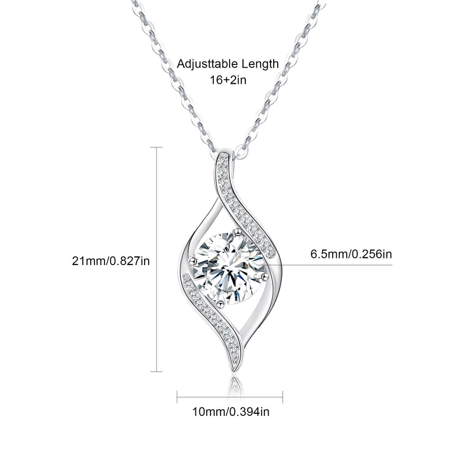 925 Sterling Silver Long-Lasting Plated Moissanite Inlay Pentagram Round Star Pendant Necklace