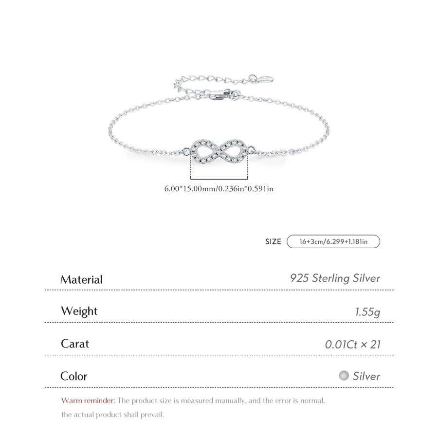 0.21 Karat Colorless(DEF) Round Brilliant Cut 925 Sterling Silver 925 Sterling Silver cable chain Bracelets Simple Style Shiny IG Style VVS1-VVS2 GRA Certificate