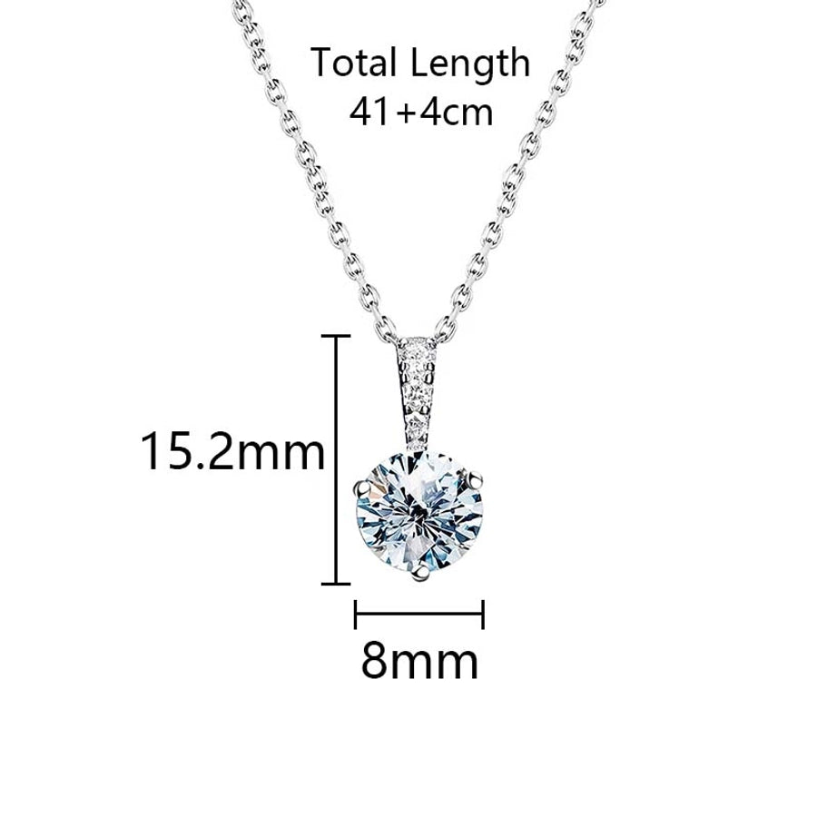 925 Sterling Silver Moissanite cable chain GRA Plating Inlay Solid Color Pendant Necklace