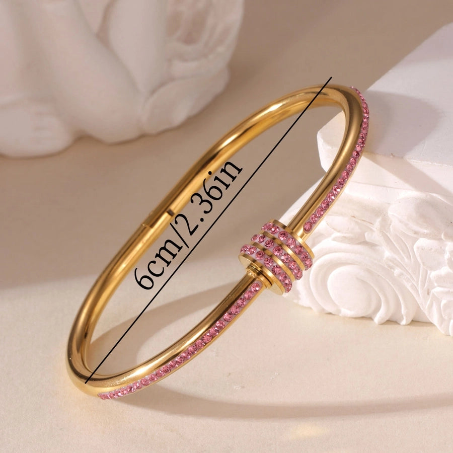 Elegant Glam Shiny Geometric 304 Stainless Steel 18K Gold Plated  Bangle In Bulk