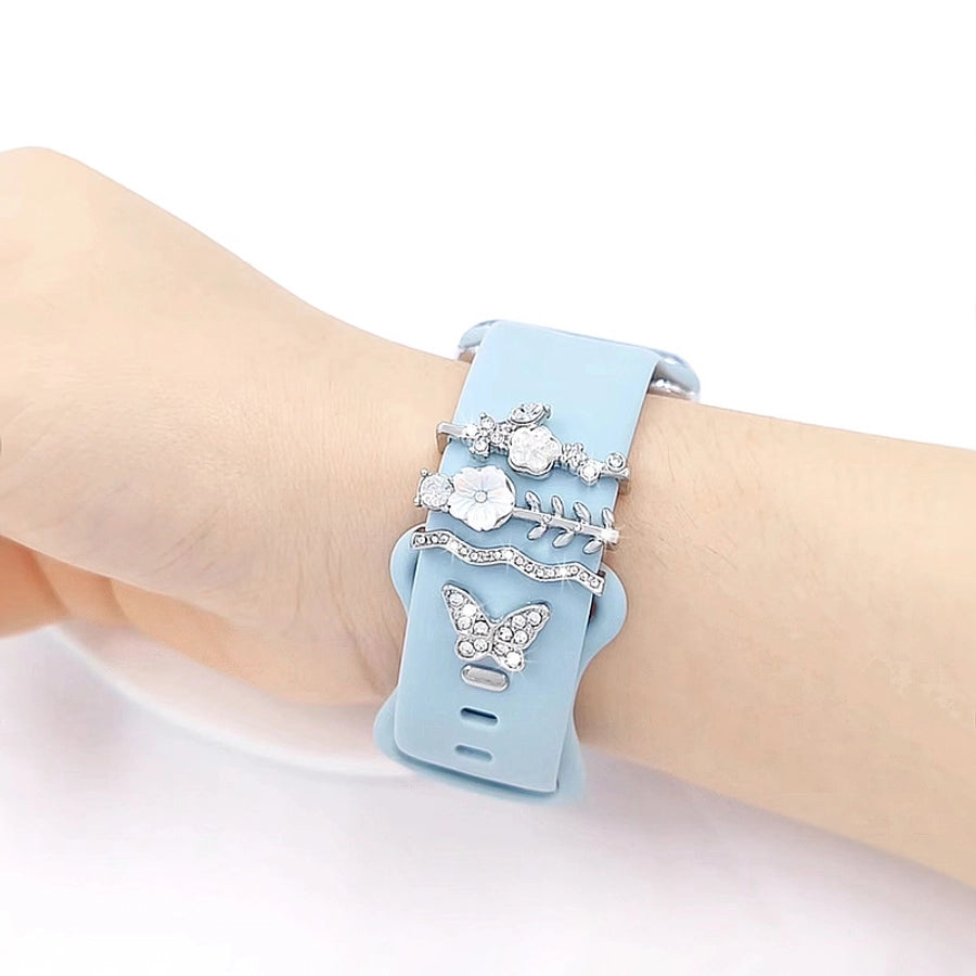 simple style flower butterfly metal   watch strap