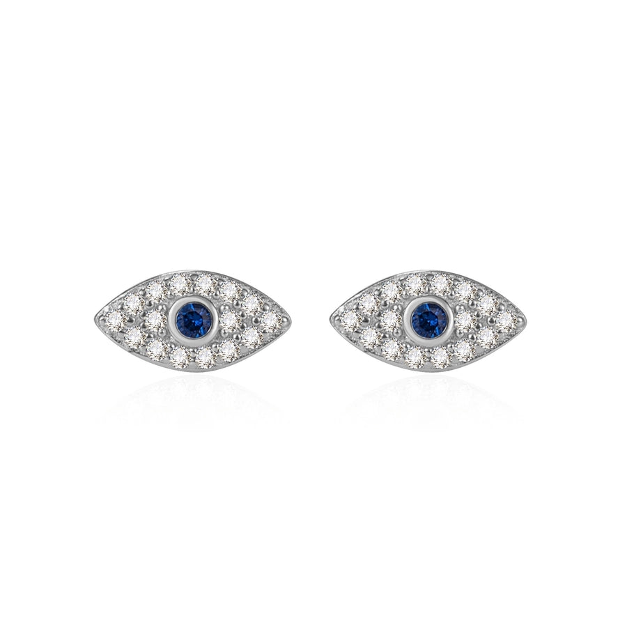 1 Pair 925 Sterling Silver 925 Sterling Silver Earrings Devil's Eye Ear Studs