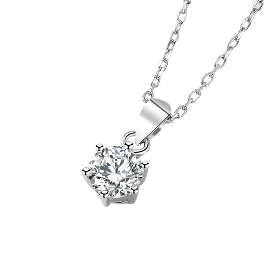 925 Sterling Silver Moissanite cable chain GRA Plating Inlay Solid Color Pendant Necklace