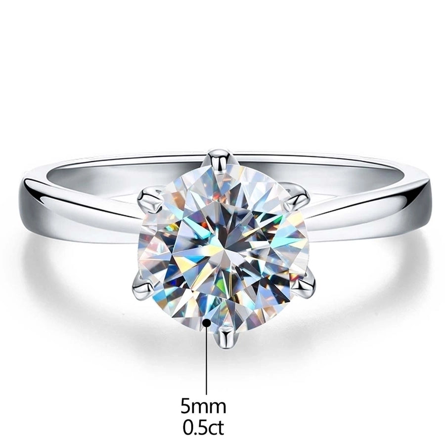 925 Sterling Silver Moissanite Solid Color Rings