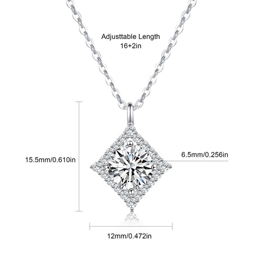 925 Sterling Silver Long-Lasting Plated Moissanite Inlay Pentagram Round Star Pendant Necklace