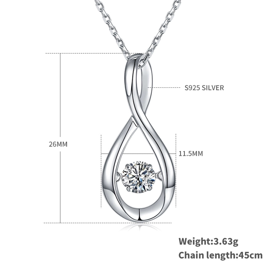 925 Sterling Silver Moissanite cable chain GRA Inlay Infinity Pendant Necklace