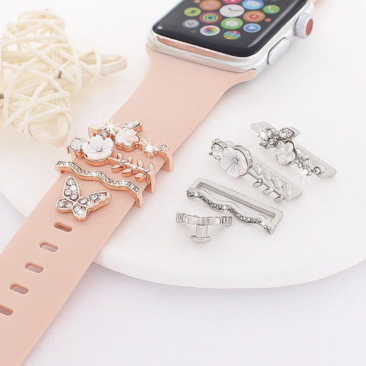 simple style flower butterfly metal   watch strap