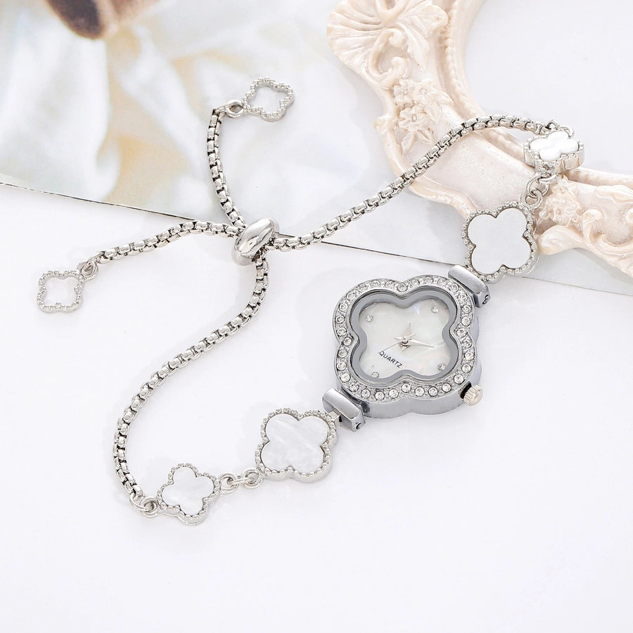 Elegant Four Leaf Clover Jewelry Buckle Quartz Women's Watches