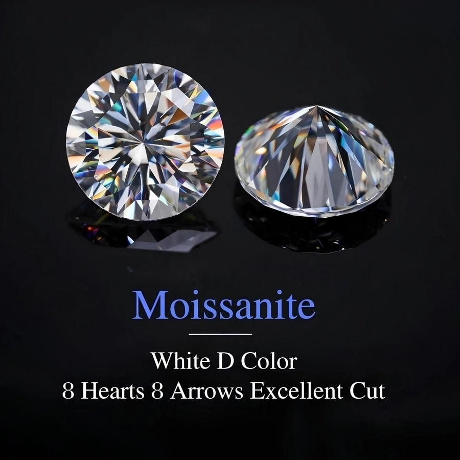 1.0ct Round Brilliant Cut FL-IF GRA Certificate Moissanite Earrings Drop Earrings Colorless(DEF)