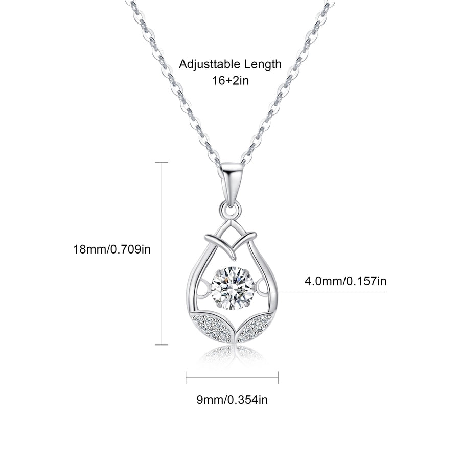 925 Sterling Silver Long-Lasting Plated Moissanite Inlay Pentagram Round Star Pendant Necklace