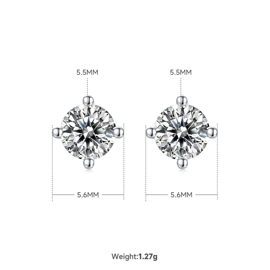 Elegant Classic Style Streetwear Geometric Solid Color 925 Sterling Silver Inlay Moissanite Rhodium Plated Women's Earrings Necklace