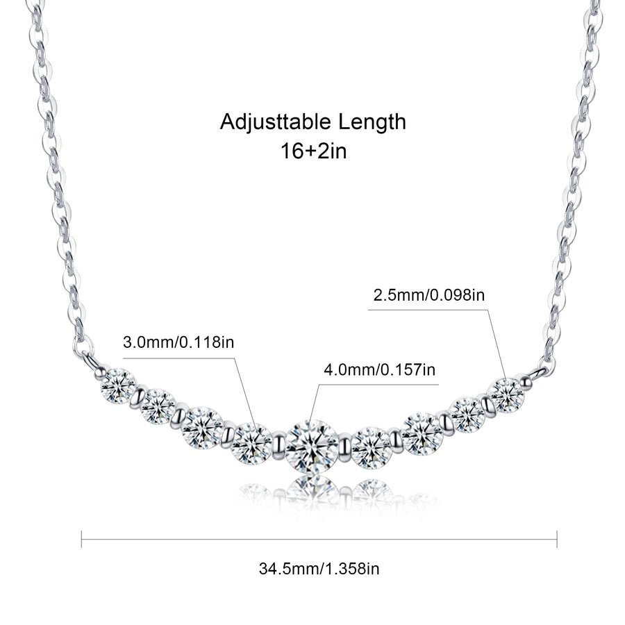 925 Sterling Silver Long-Lasting Plated Moissanite Inlay Pentagram Round Star Pendant Necklace