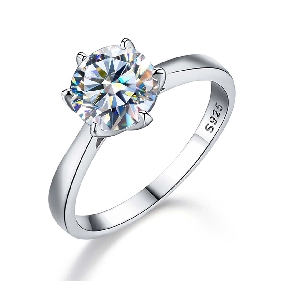 925 Sterling Silver Moissanite Solid Color Rings