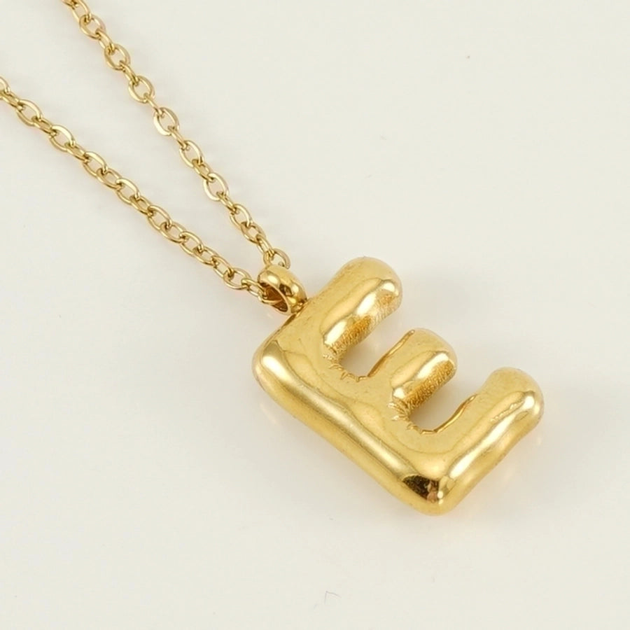 304 Stainless Steel 18K Gold Plated Casual Cute Plating Letter Titanium Steel Pendant Necklace