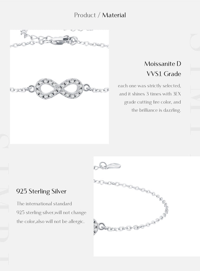 0.21 Karat Colorless(DEF) Round Brilliant Cut 925 Sterling Silver 925 Sterling Silver cable chain Bracelets Simple Style Shiny IG Style VVS1-VVS2 GRA Certificate