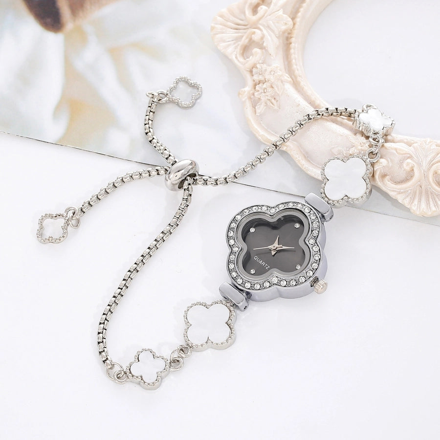 Elegant Four Leaf Clover Jewelry Buckle Quartz Women's Watches