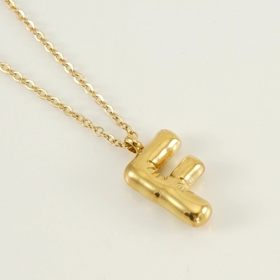 304 Stainless Steel 18K Gold Plated Casual Cute Plating Letter Titanium Steel Pendant Necklace