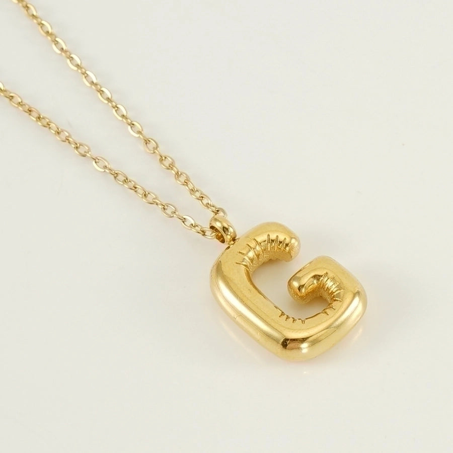 304 Stainless Steel 18K Gold Plated Casual Cute Plating Letter Titanium Steel Pendant Necklace