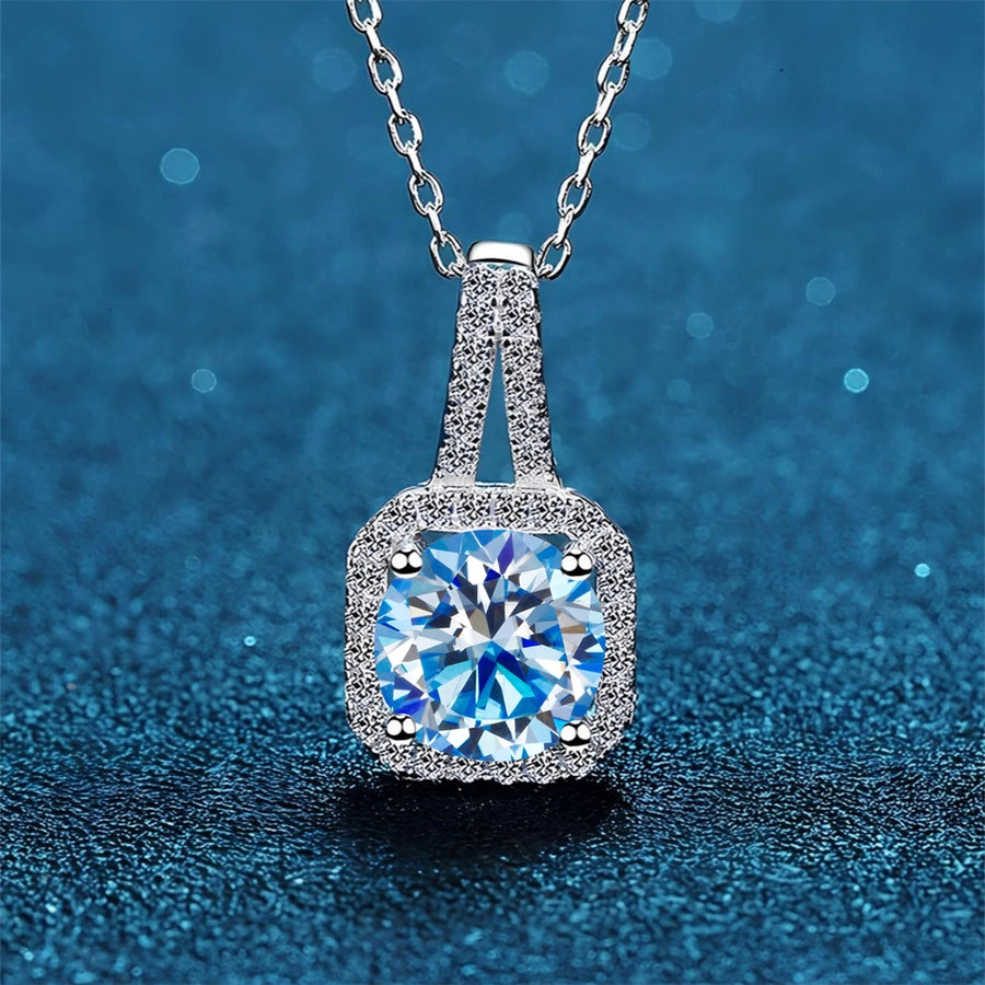 1.0ct 2.0ct FL-IF Round Brilliant Cut GRA Certificate Pendant Necklace