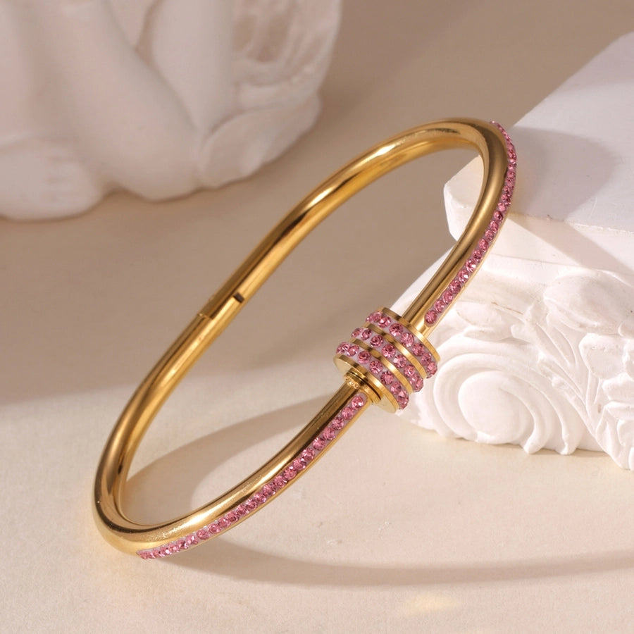 Elegant Glam Shiny Geometric 304 Stainless Steel 18K Gold Plated  Bangle In Bulk