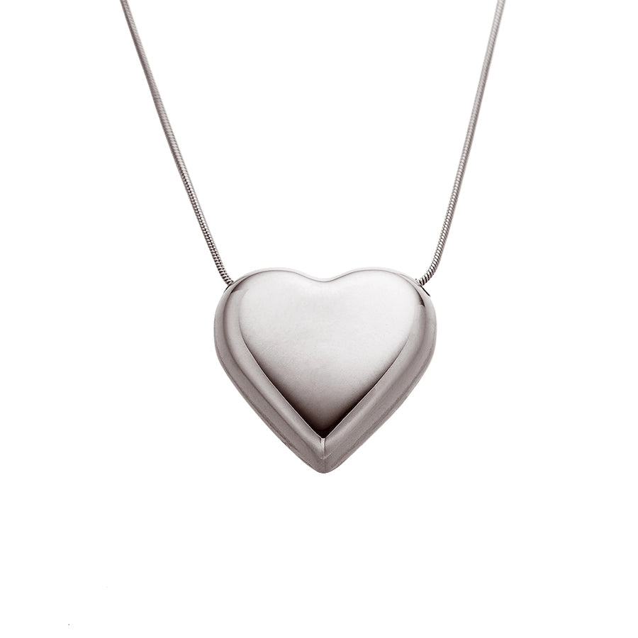 Jewelry Romantic Simple Style Heart Shape 304 Stainless Steel 18K Gold Plated Pendant Necklace