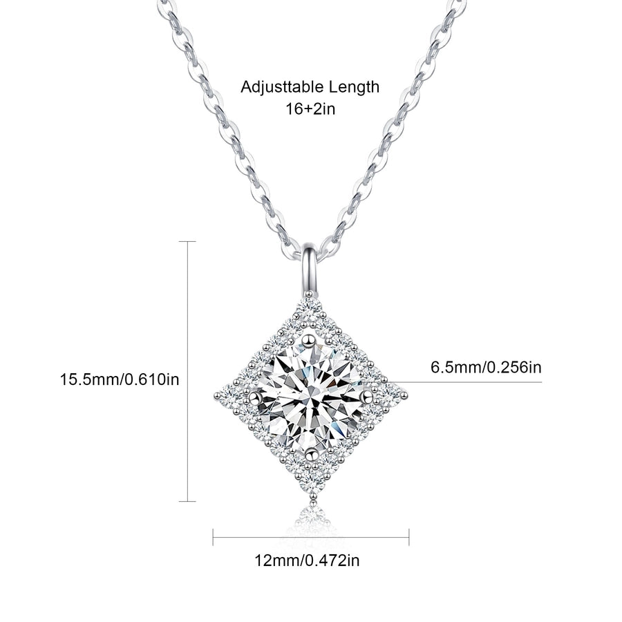 925 Sterling Silver Long-Lasting Plated Moissanite Inlay Pentagram Round Star Pendant Necklace