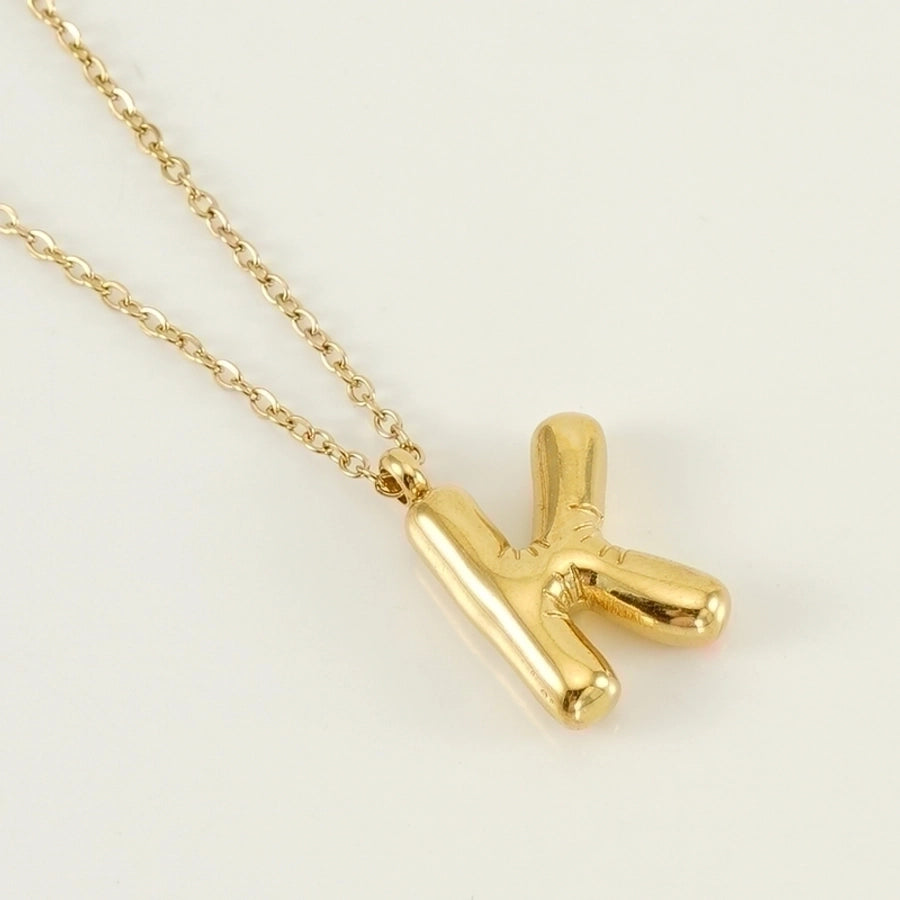 304 Stainless Steel 18K Gold Plated Casual Cute Plating Letter Titanium Steel Pendant Necklace