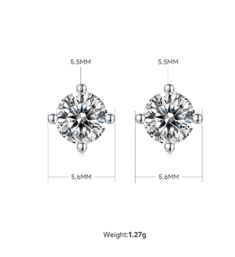 Elegant Classic Style Streetwear Geometric Solid Color 925 Sterling Silver Inlay Moissanite Rhodium Plated Women's Earrings Necklace