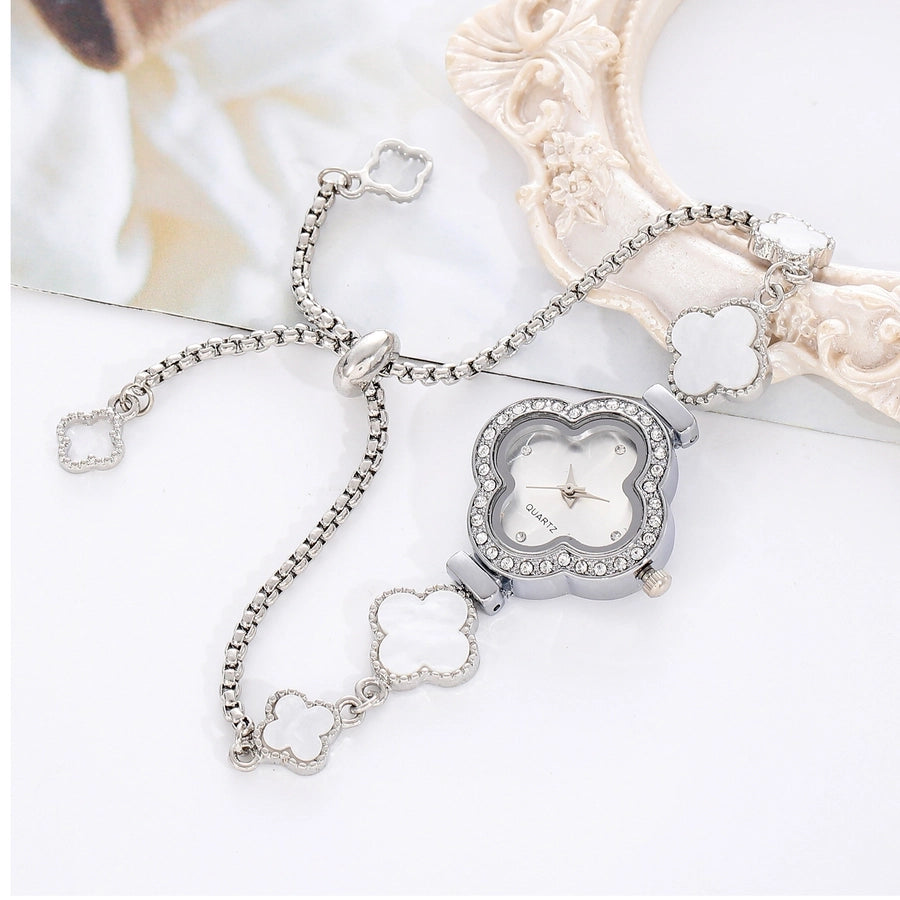 Elegant Four Leaf Clover Jewelry Buckle Quartz Women's Watches